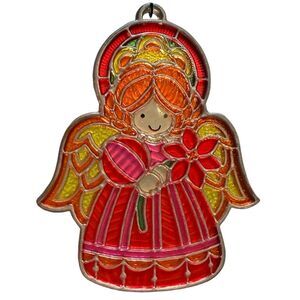 Vintage 1978 Hallmark Tiffany Classics Angel Suncatcher Christmas Ornament